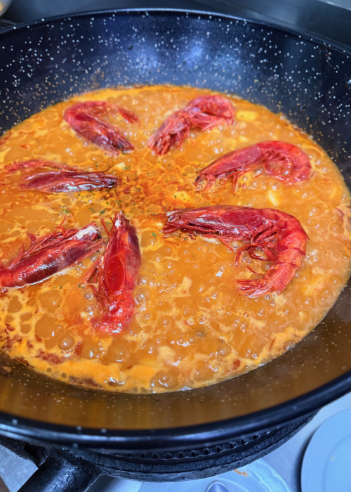 Restaurante Maluquer Quattro arroz con gambas en Valencia